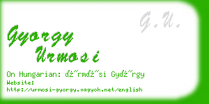 gyorgy urmosi business card